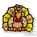 thanksgiving turkey sticker with fall colors