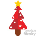 red christmas tree vector flat design