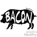 distressed pig bacon vector art design