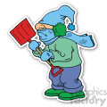 man with snow shovel sticker