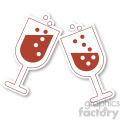 champagne glasses new years cheers icon vector art