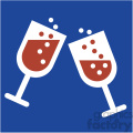 champagne glasses new years cheers on a blue square icon vector art