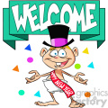 welcome the new year baby new year cartoon vector art