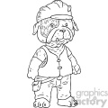construction worker dog character vector book illustration