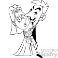 black and white vector clipart image of anonymous wedding
