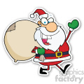 santa with bag sticker