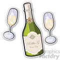 champagne and glasses stickers