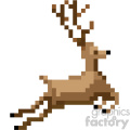 8 bit christmas reindeer vector art