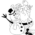black and white santa and snowman singing