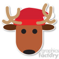 reindeer with santa hat icon vector art