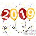 2019 new year party balloons vector art