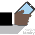 latin hand holding a cell phone flat design vector art no background