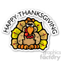 happy thanksgiving sticker with turkey