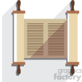 jewish torah scroll flat vector art icon no background with shadow