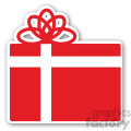 christmas gift sticker red