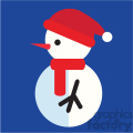 snowman profile with santa hat on blue square icon vector art