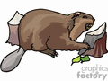 cartoon beaver eating