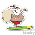 surfing santa sticker