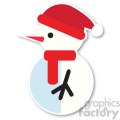 snowman profile with santa hat icon vector art