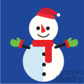 snowman with red scarf on blue square icon vector art