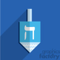 dreidel flat vector art icon on blue background