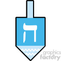 dreidel flat vector art icon