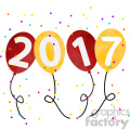2017 new year party balloons vector art
