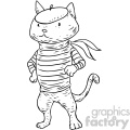 french cat character vector book illustration