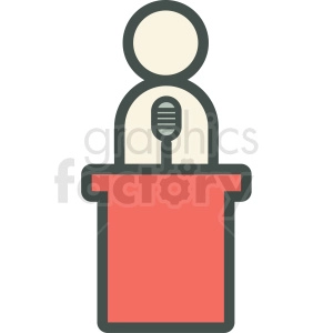 person at a podium vector icon