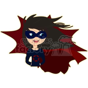 Superhero girl with cape cartoon character vector image