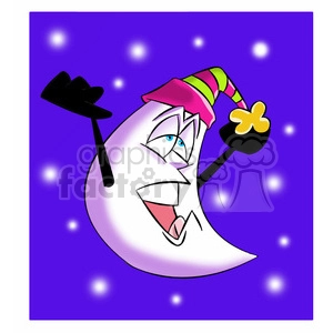 rocky the cartoon moon character yawning