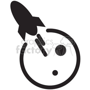 rocket leaving earth vector icon