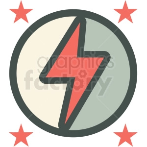 rock n roll lightning vector icon image