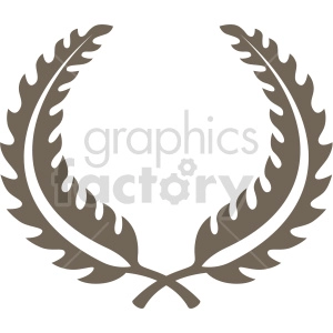 feather laurel wreath design vector clipart