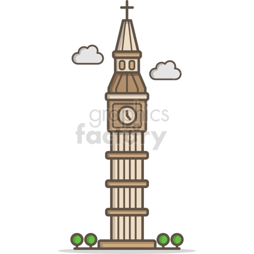 big ben clock vector clipart