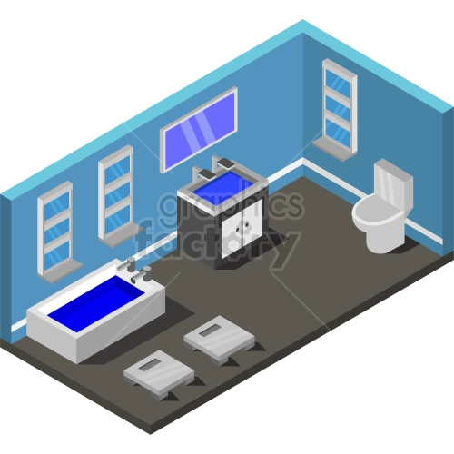 isometric bathroom clipart