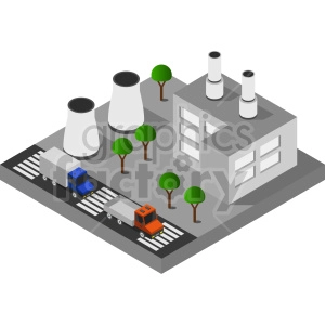 isometric factory vector graphic