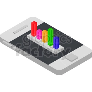 bar charts isometric vector graphic