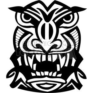 ancient tiki face masks clip art 036