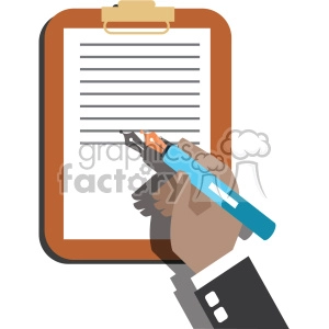 hand signing a contract flat design vector art no background