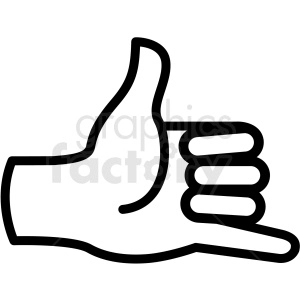 hand hang loose gesture vector icon