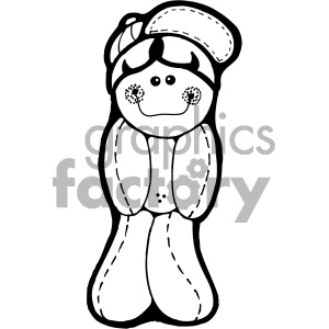 black and white doll cartoon