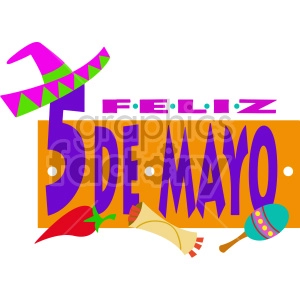 5 de mayo cartoon typography