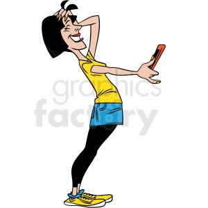 woman laughing at social media vector clipart