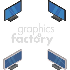 isometric tv vector icon clipart 10