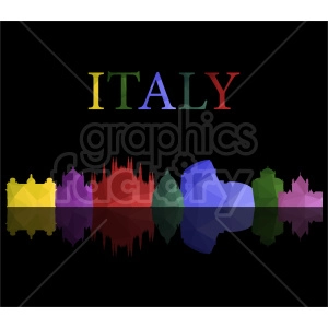 italy skyline vector clipart design