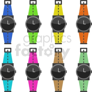 watch set vector graphic