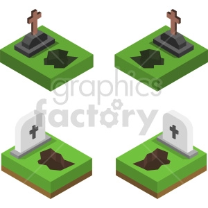 grave bundle isometric vector graphic