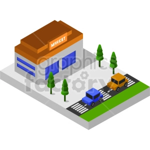 market isometric vector clipart