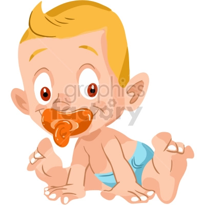 cartoon baby with binky vector